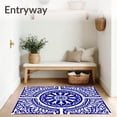 thumbnail image 3 of ODIKA 3'x5' Machine Washable Non-Slip Area Rug, with Symmetrical Radial High Traffic Rug with Pad, Blue, 539227, 3 of 8