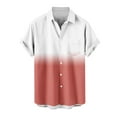 thumbnail image 5 of ZCFZJW Mens Gradient Cotton Shirts Regular Fit Short Sleeve Button Down Shirt Hawaiian Summer Beach Casual Collared T Shirts for Men Red XXXL, 5 of 6