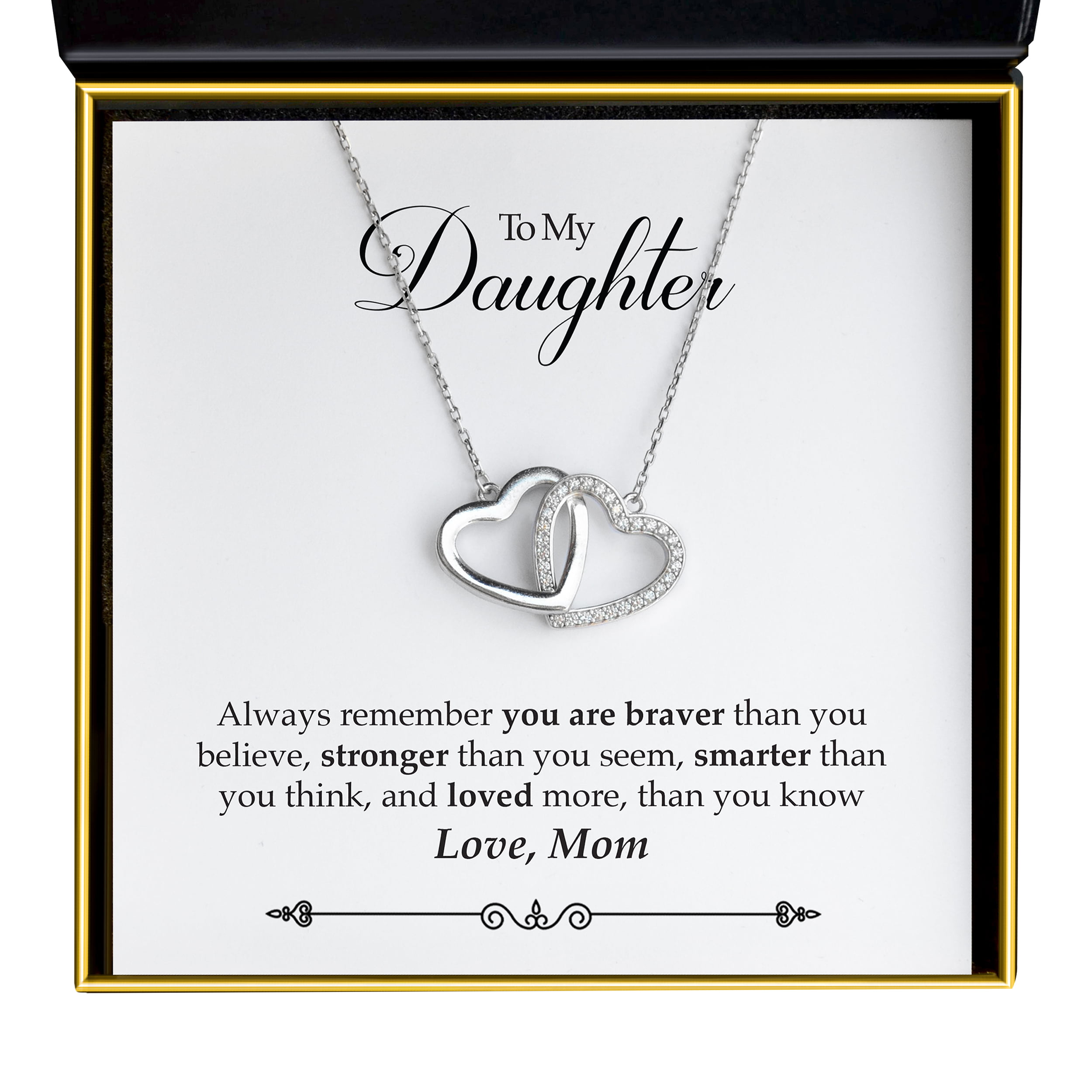 Gifts Necklace Name for Wife to My Mercedes Always Remember That Mommy Love You You are Braver Than You Believe for Mom Daughter Jewelry 18K Gold Plated 