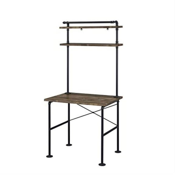 ACME Ensata Writing Desk, Rustic Oak & Black Finish