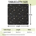 thumbnail image 2 of Black Gold Zodiac Sun Moon Pattern Square Fitted Tablecloth with Elastic Edge,Square Table Cover,Washable Elastic Table Cover for Home Kitchen Party Decor 36"x36", 2 of 6