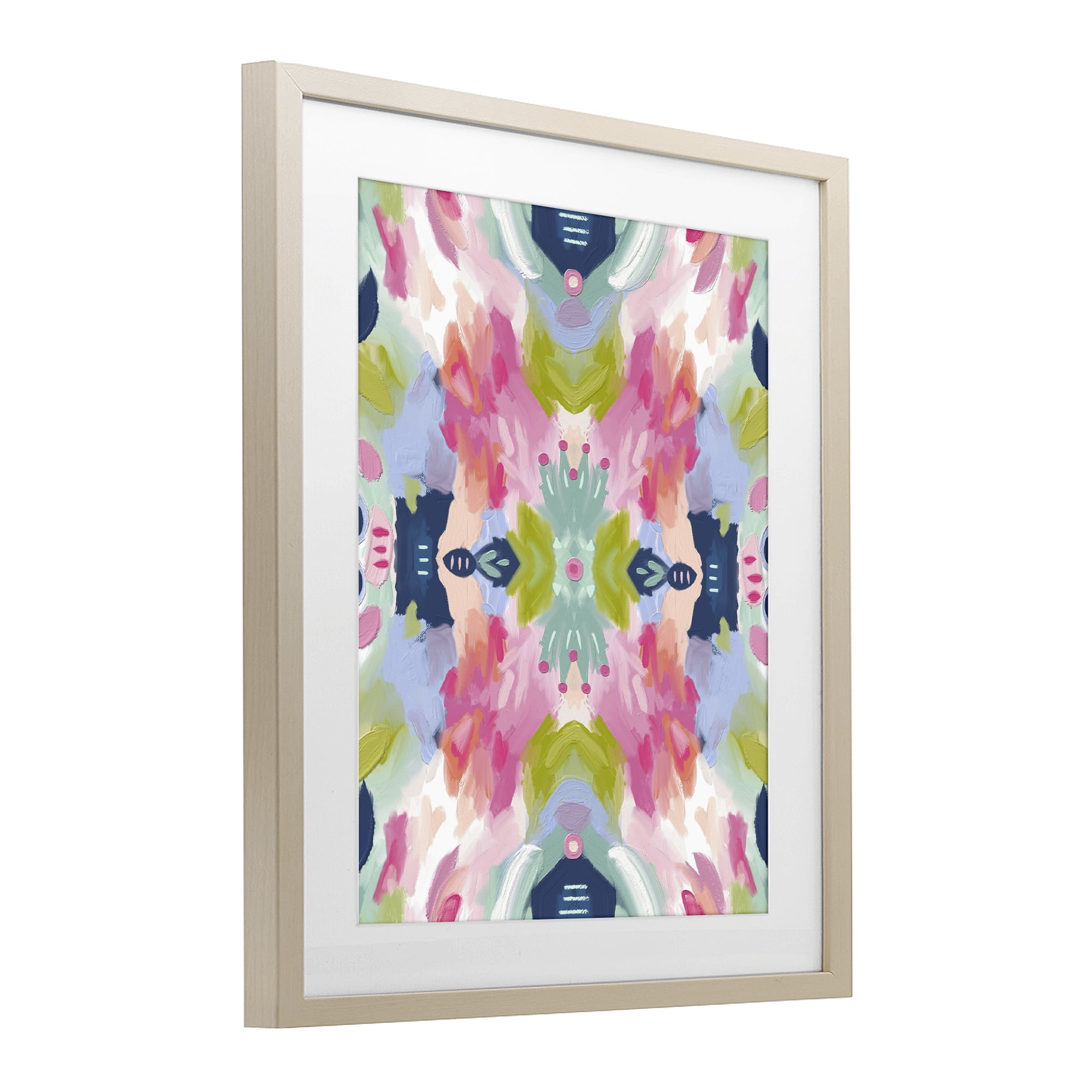 Stupell Industries Kaleidoscopic Floral Mandala Birch Framed Print Under Glass, design by Lisa Nohren