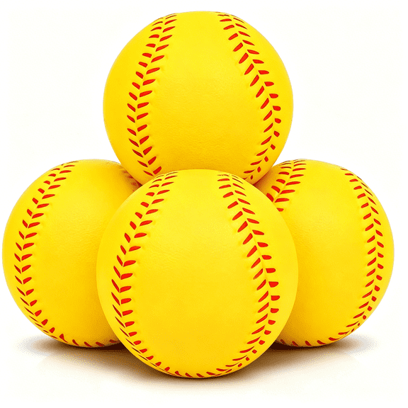 BESTSKY 4 Pack Foam Baseballs Practice Softballs 9 Inch Training Soft Baseballs Batting Hitting Fielding Indoor Outdoor