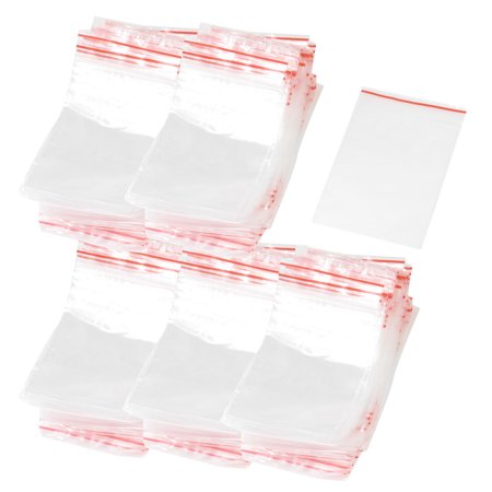 Unique Bargains 500 Pieces Wholesale Red Line Zipper Clear Plastic Bag | Walmart Canada