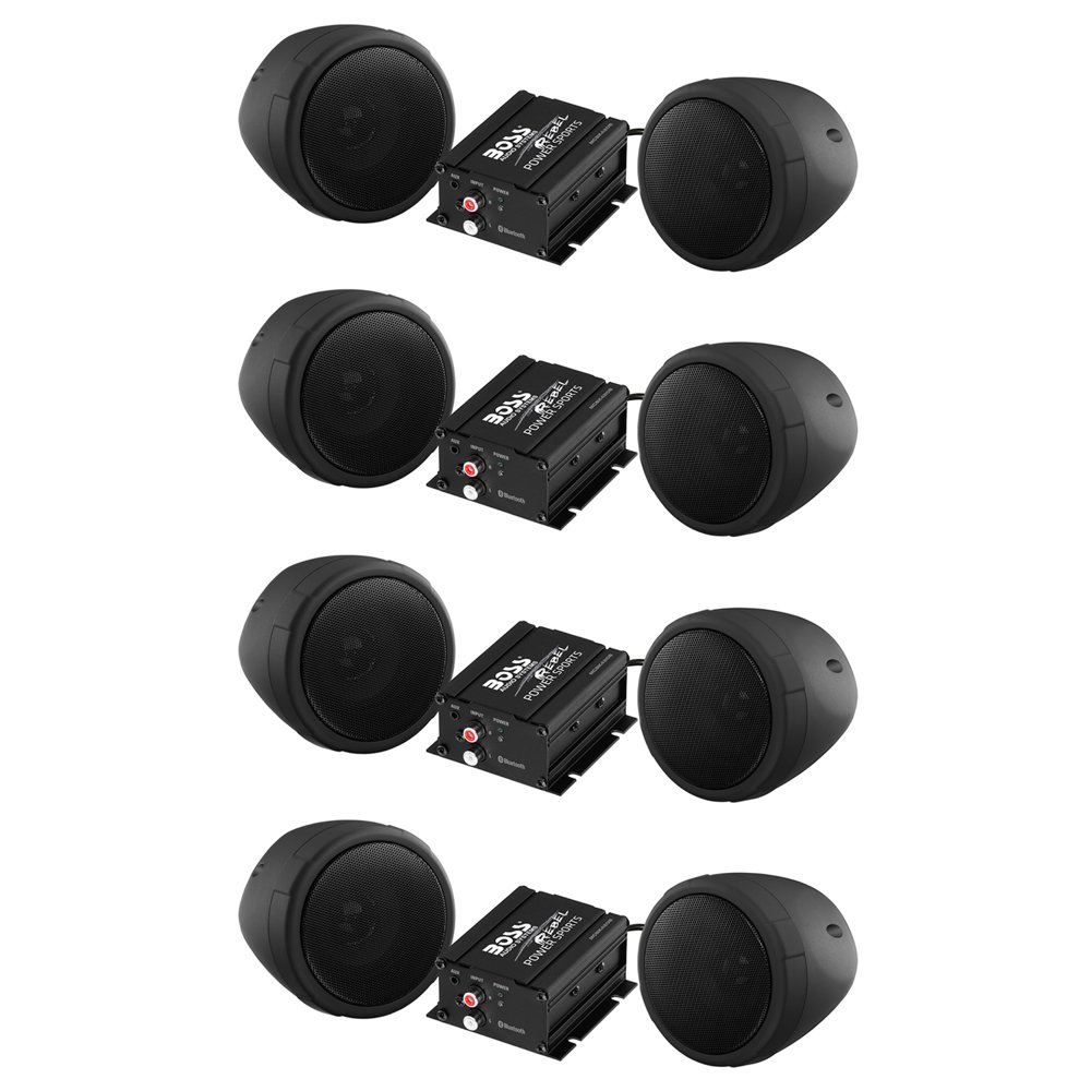 BOSS Audio 600 Watt Motorcycle/ATV Bluetooth Speaker System, 4 Pack