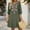 01-Army Green, variant on Women's Boho Floral Embroidered Shift Dress, Notch V Neck 3/4 Lantern Sleeve Loose Tunic Dress, Casual Ethnic Embroidered Dress for Vacation Weekend Getaway Casual Outings 07-White M