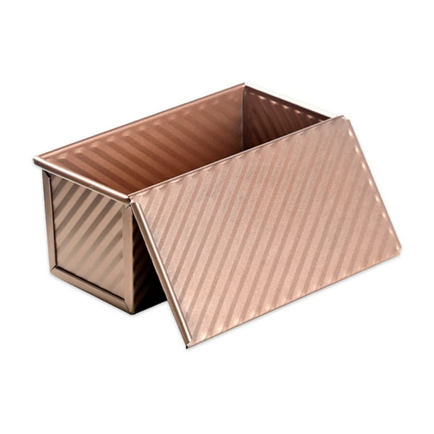 Pan Pan Pan Moldetes de Moldeos Cubre Hornear rectangular Recubrimiento no pegajoso Aumento de las PANTENERAS ESPULAR PANTENIMIENTO PARA PANTENERA DE PANTALLA DE PANTENERA 450G ORO DE ORO CON LA TAPA Eigraketly HA010774-04