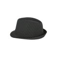 thumbnail image 2 of Pinstripe Lightweight Fedora Hat (More Colors Available), Black Small/Medium, 2 of 2