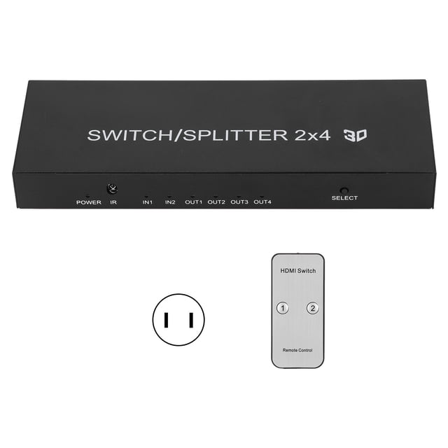 Conmutador de interfaz multimedia HD 2.0 2 en 4 salidas Conmutador de interfaz multimedia UHD 4K HD para enchufe PS4US