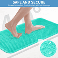 thumbnail image 5 of Yolife Non-Slip Grass Bath Mat with Strong Suction Cups, 25.6"x13.4" Quick-Drain Shower Floor Mat for Foot Scrubbing & Massage, Green, 5 of 8