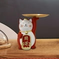 thumbnail image 4 of Estatua de gato con bandeja, adorno de mesa, figurita de arte para, 4 of 9