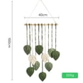 thumbnail image 4 of Macrame Wall Hanging Handmade Woven Leaf Tapestry with Yarn Tassels, Boho Cotton Rope Art Decor for Nursery, Bedroom, Living Room, Apartment Home, 15.75x39.37, 4 of 10