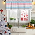 thumbnail image 6 of Pink Blue Wood Grain Valances for Windows, Decorative Rod Pocket Window Valance Curtains, Modern Colorful Striped Short Curtain Drapes for Kitchen/Bathroom/Living Room, 2 Panels, 42" W x 12" L, 6 of 8