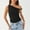 Black, variant on TMOYZQ Womens Tops One Off The Shoulder Ruched Twist Crop Tank Tops Sleeveless Asymmetric Slim Fit Going Out Cami Shirts