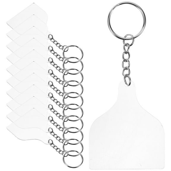 SEWCHICS Clear Acrylic Keychain Blanks for Custom Crafts and Projects, 30 Sets for
