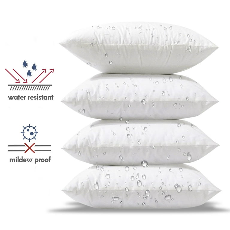 Phantoscope 18 Inch Outdoor Pillow Inserts - Pack of 4 Square Form Throw  Pillow