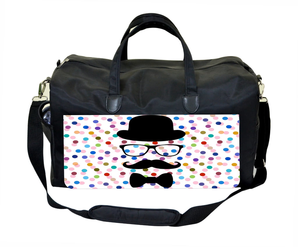 Hipster Face on Polka Dots Weekender/Overnighter Bag