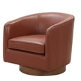 thumbnail image 2 of Caramel Leather Swivel Chair | Stylish Addition to Any Room | Sinuous Springs for Durability | No Assembly Hassle, 2 of 6