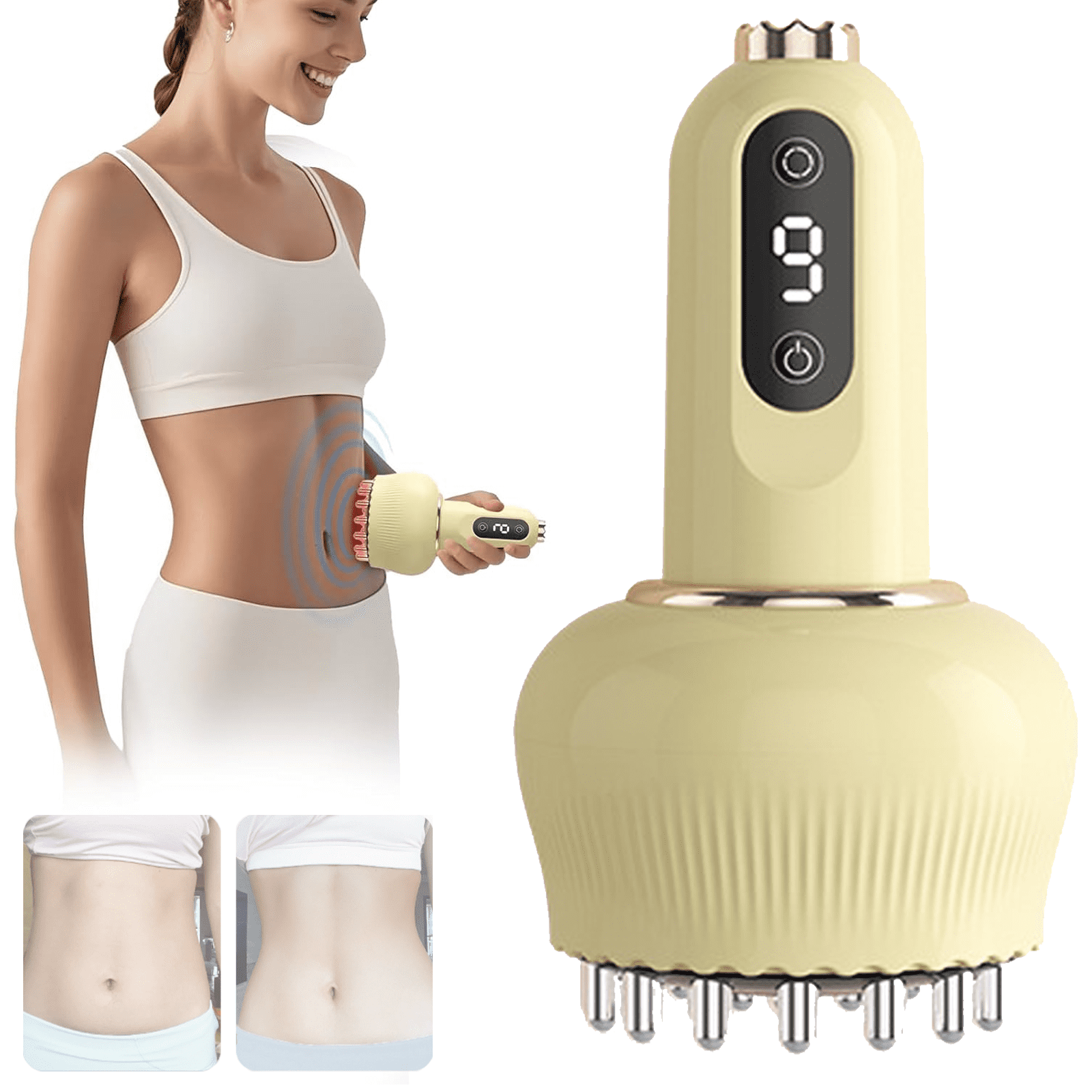 HOMEMASSA Abdominal Massager, Cordless Deep Tissue Belly Massager