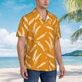 thumbnail image 2 of Lsque Autumn Orange Wheat pattern Hawaiian Shirt for Men, Unisex Summer Beach Casual Short Sleeve Button Down Shirts-3X-Large, 2 of 9