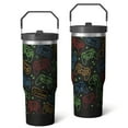 thumbnail image 2 of 1pc 30oz Tumbler with Straw & Handle - Insulated Stainless Steel Cup | Holiday Gift for Man Women (Christmas, Valentine's, Birthday), 2 of 7