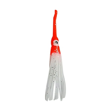 AURORA TRADE Simulated Bright Color Large Eyes Anti-bite Long Mouth 9cm Squid Bait Luminous Sea Fishing Soft Octopus Squid Skirt Lure Fishing Tackle