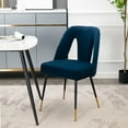 thumbnail image 6 of SYNGAR Modern Dining Chairs, Velvet Fabric Living Room Accent Chairs, Comfort Upholstered Chairs with Soft Backrest, Home Side Chairs for Dining Room, Kitchen, Set of 2, Blue, D5627, 6 of 10