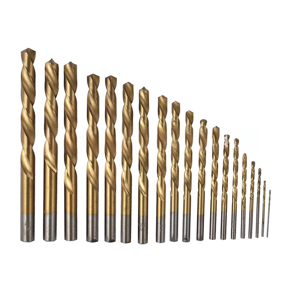 19Pcs Hss Drill Bit Set 1-10Mm for 304 Stainless Steel Drilling