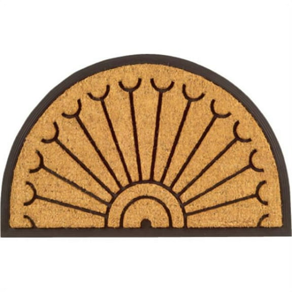 Half Round Peacock Door Welcome Mat