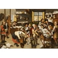 thumbnail image 2 of Bruegel, Pieter the Elder 14x11 Black Ornate Wood Framed with Double Matting Museum Art Print Titled - The Payment of Tithes, 2 of 4