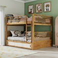 thumbnail image 5 of Furniture of America Sowon Solid Wood Storage Twin Bunk Bed in Light Oak, 5 of 12