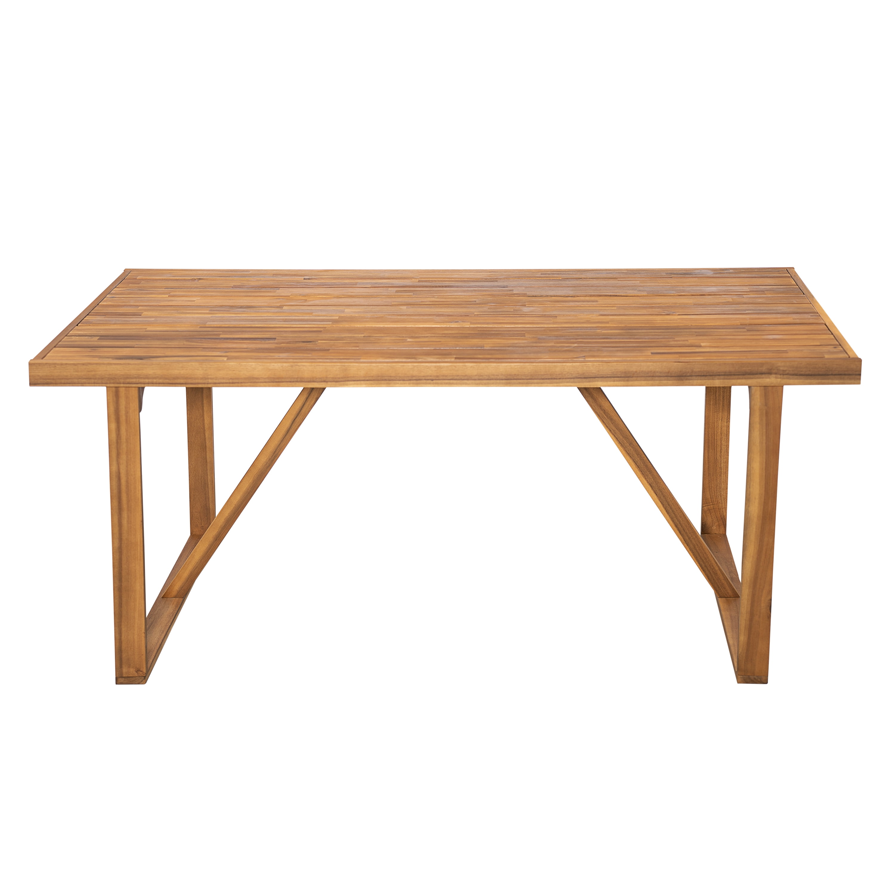 Round Dining Table, 67 Inch Outdoor Acacia Wood Table for Patio Garden Gatherings, Teak