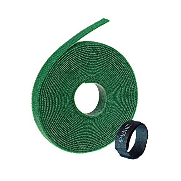 Oldhill Fastening Tapes Hook and Loop Reusable Straps Wires Cords Cable Ties - 1/2" Width, 15 x 3 Rolls (Green)