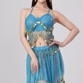 thumbnail image 2 of Sexlip Womens Sequin Detail Ethnic Style Sleeveless Sleeveless Top Sparkly Decorative Stage Performance Outfit Blue Free Size, 2 of 9