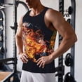 thumbnail image 5 of Logiee Tennis Ball In Fire1 Print Men's Workout Tank Top,Quick Dry Workout Tank Top,Gym Muscle Tee,Fitness Bodybuilding Sleeveless T Shirt-X-Large, 5 of 7