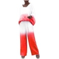 thumbnail image 2 of WRKEKC 2 Piece Sets for Women Outfits for Women Trendy Gradient Print Long Sleeve Crew Neck Top and Elastic Waist Wide Leg Pants Set for Fall Casual Wear, 2 of 5