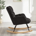 thumbnail image 4 of LUMAMIN Nursery Rocking Chair Teddy,  Teddy Fabric Rocking Chair with Tufted Backrest and Metal Frame, Upholstered Glider Chair for Living Room, Bedroom or Leisure Area, 4 of 12