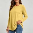 thumbnail image 2 of Otvok Stitch‑Detail Casual Pullover for Women, Crew Neck Long Sleeve Loose T‑Shirt, 2 of 7