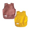thumbnail image 1 of Tiny Twinkle - Apron Bib 2pk - Taupe + Dandelion 6-24M, 1 of 3