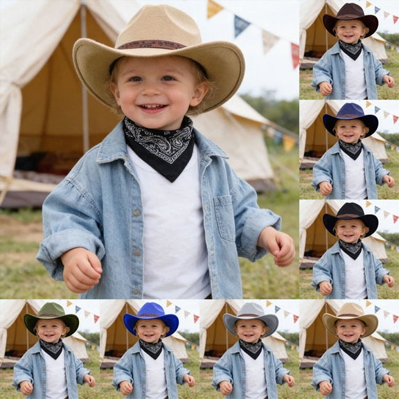 Toddler Baby Cowboy Hat Infant Baby Boys Girl Cowgirl Hats Kids Western Cowboy Hat 6-12 Months 12-24 Months 2T 3T 4T 5T 6T 7T 8T 9T Children Coffee 3-8 Years
