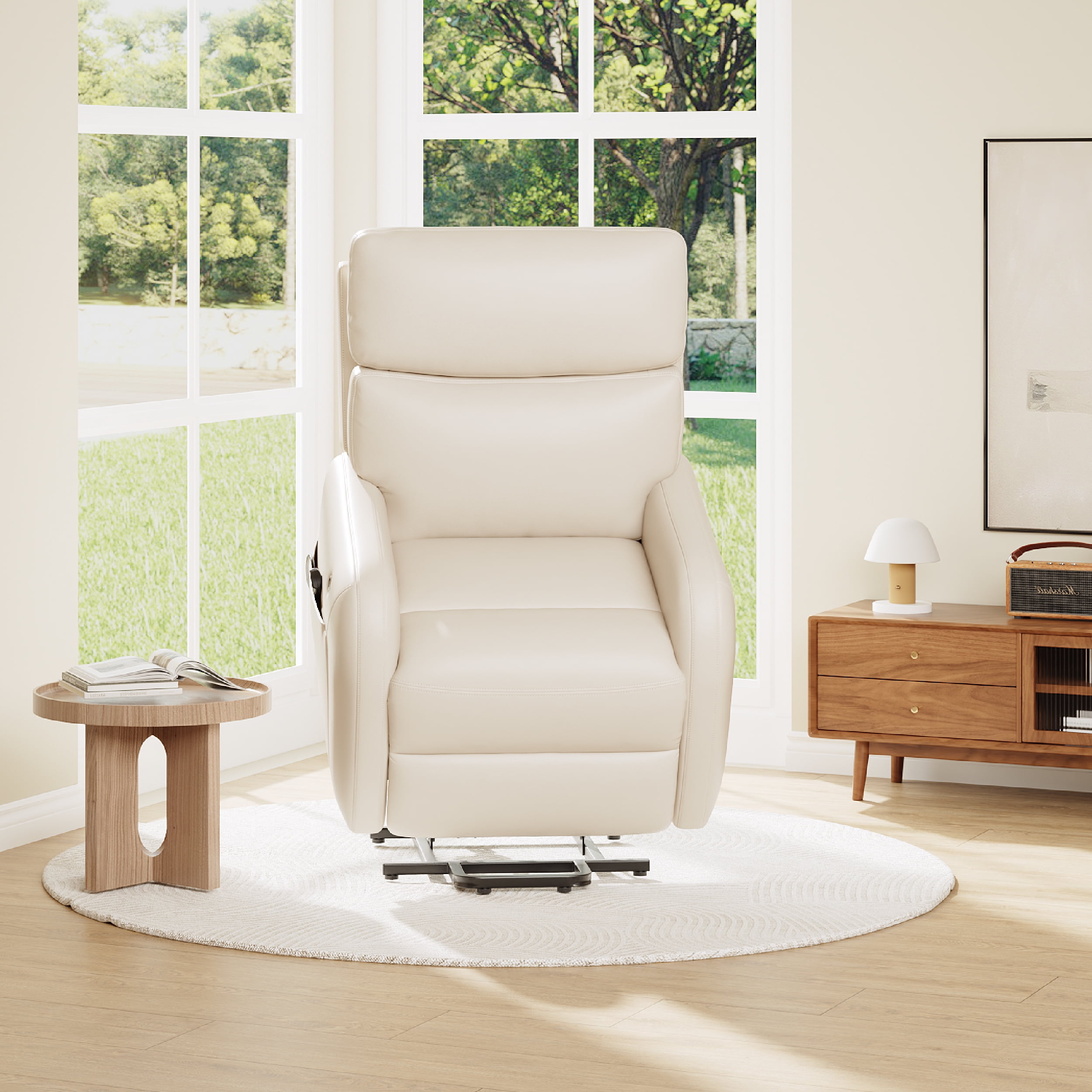 COLAMY Ascend Dual Motor Power Lift Recliner Chair with Massage and Heat for Elderly People, USB Charging Ports, Beige