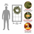 thumbnail image 4 of National Tree Company Pre-Lit Artificial Christmas Wreath, Green, Snowy Morgan Spruce, Dual Color LED Lights, Decorated with Pine Cones, Christmas Collection, 24 Inches, 4 of 7