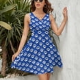 thumbnail image 3 of Dog Paw Blue Women's Tank Dress V Neck Sleeveless Summer Sundress, 3 of 7
