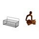 thumbnail image 1 of Cesta de almacenamiento,Cesta organizadora de almacenamiento de cocina colgante de alambre,Organizador de pared para baño con cesta de almacenamiento de alambre,Figura de pensador, 1 of 8