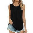 thumbnail image 2 of Nrmvnmi Women's Summer Sleeveless Pleated Back Closure Casual Tank Tops For Mothers day gifts, 2 of 8