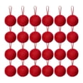 thumbnail image 2 of WWC Furry Christmas Ball Ornament Set, 24 pcs Red Soft Fluffy Plush Faux Fur Pom Pom Christmas Balls, Christmas Tree Decorations for Xmas Party, 2 of 9