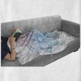 thumbnail image 6 of Lotus Soft Flannel Fleece Throw Blanket, Bohemian Tattoo Style Pastel Toned Mandala Abstract Lotus Flower Design, Cozy Plush for Indoor and Outdoor Use, 60" x 80", Lilac Pale Blue, by Ambesonne, 6 of 6