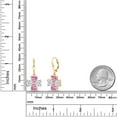 thumbnail image 2 of Gem Stone King 18K Yellow Gold Plated Silver White Moissanite and Pink Moissanite Dangle Earrings for Women (6.42 Cttw, Gemstone, Heart Shape 6MM), 2 of 3