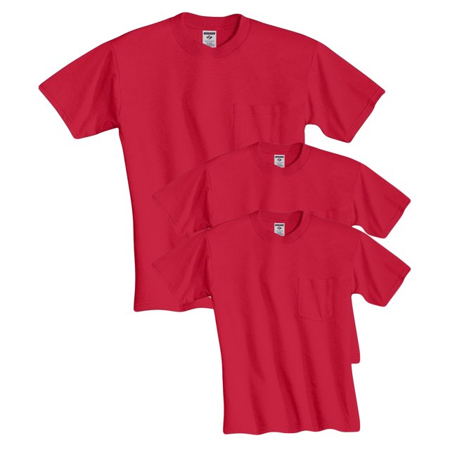 T-Shirts Blancs pour Hommes à Manches Courtes avec Poche, Lot de 3