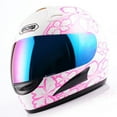 thumbnail image 6 of WOW Motorcycle HJM Street Bike Full Face Helmet + Motorcycle Bluetooth Headset: Women Lady Pink Flower White, 6 of 6